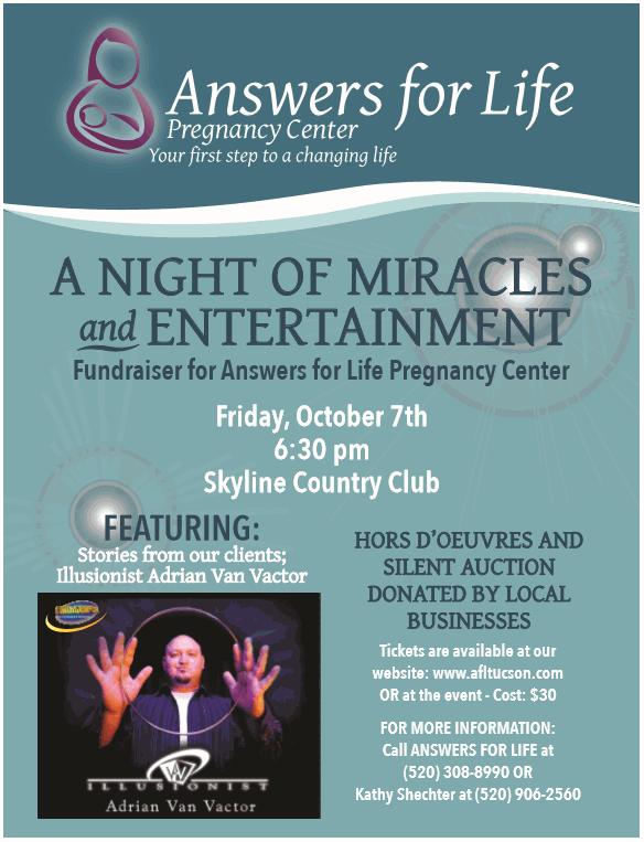 Answers for Life Pregnancy Center Fundraiser Flyer